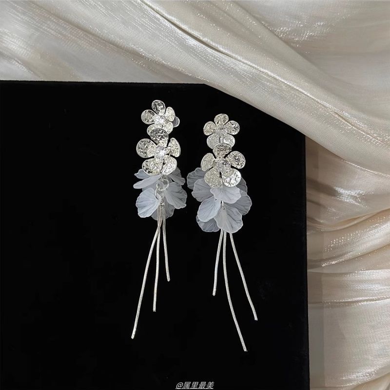Shell Earring Fringed Flower Drop