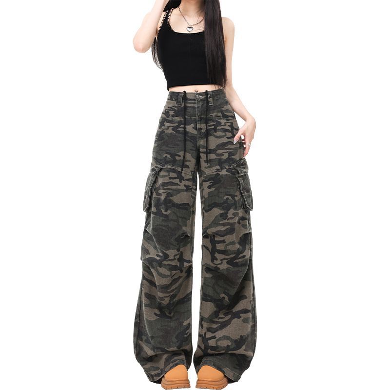 Mid Waist Camouflage Cargo Baggy Pants (Various Designs)