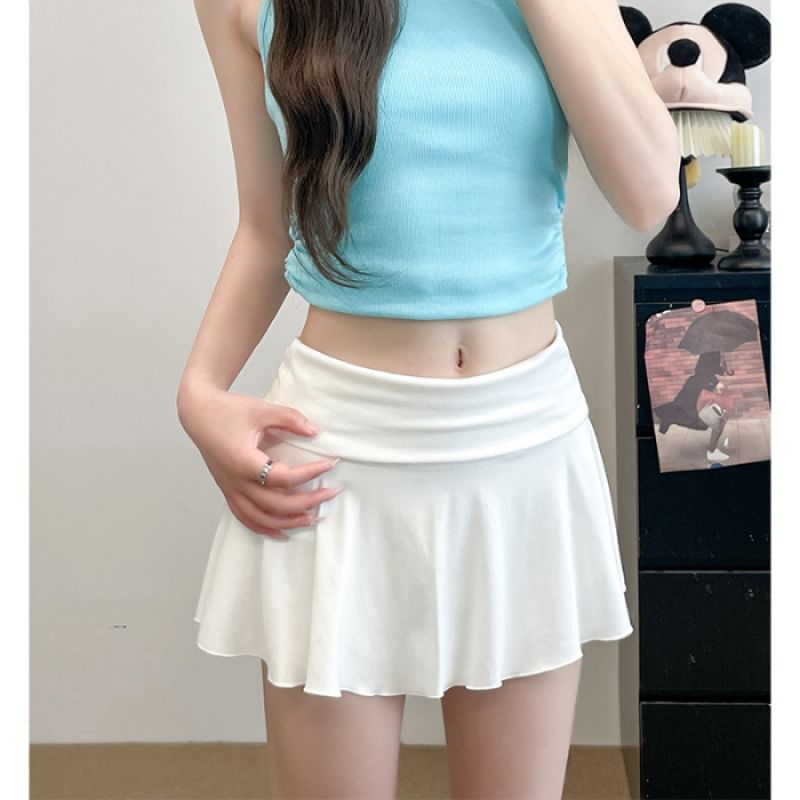 Skirt Low Mini Plain Rise