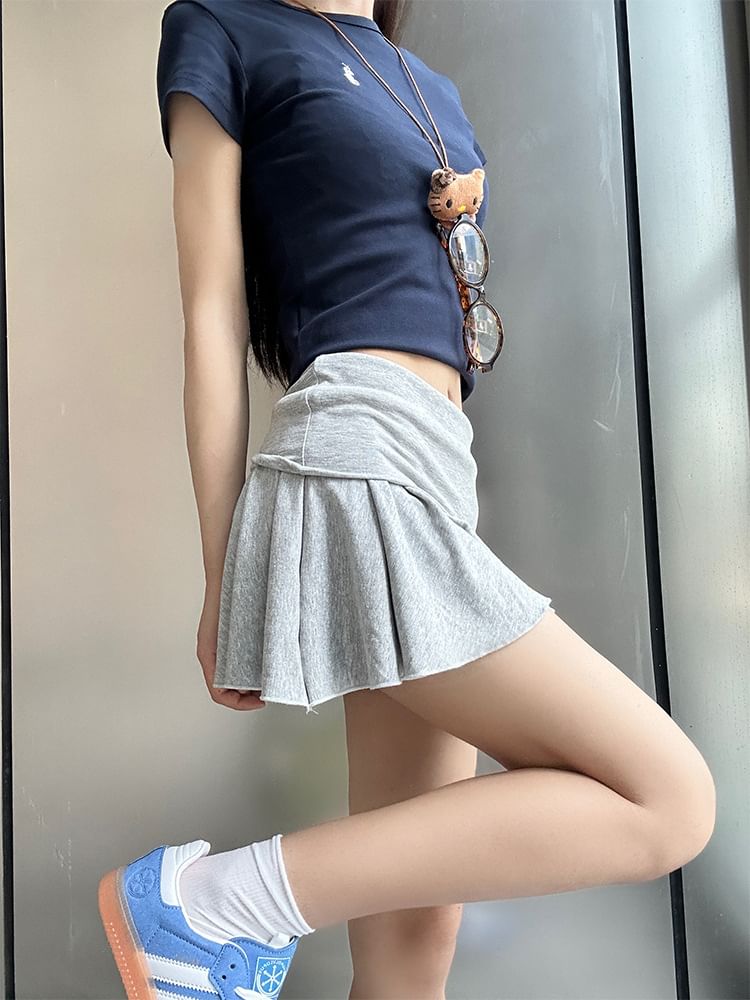 Skirt Low Mini Plain Rise