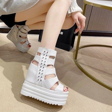 Platform Gladiator Studded Sandals