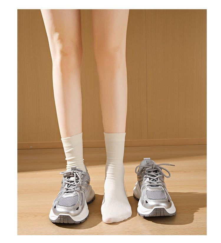 Mesh Panel Sneakers Platform