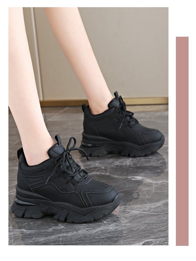 Wedge Platform Sneakers Panel Hidden