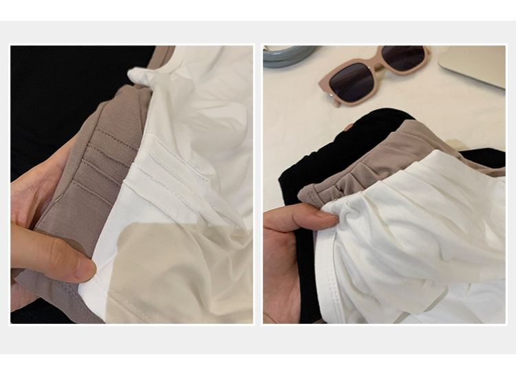 Neck Plain Mock Top Sleeveless