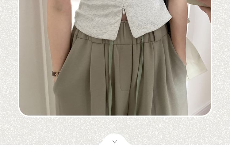 Top Knit Zip-Up Short-Sleeve Plain