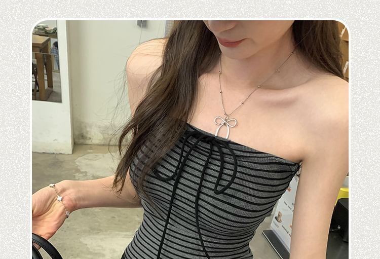 Striped Tube Top Crop