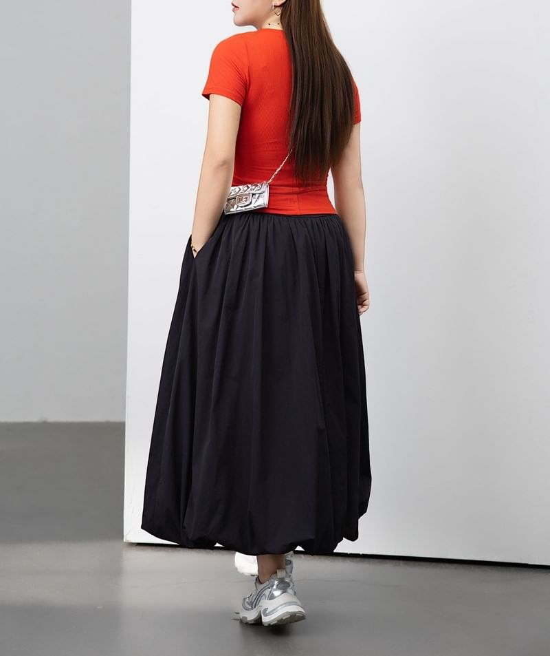 Plain Half-Buttoned Short-Sleeved Top
