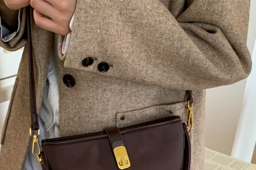 Faux Piped Leather Bag Crossbody