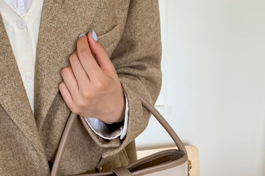 Faux Piped Leather Bag Crossbody