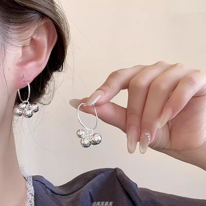 Bead Earring Alloy Polished Drop