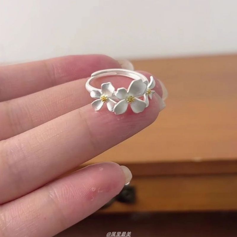 Alloy Open Floral Ring