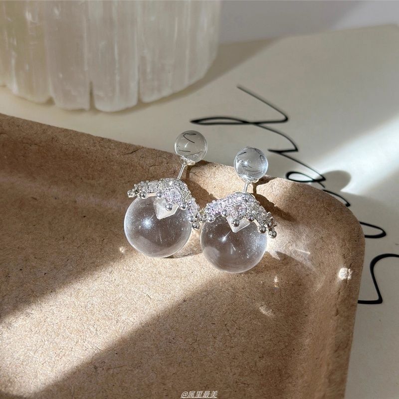 Crystal Crown Bead Faux Ear Jacket