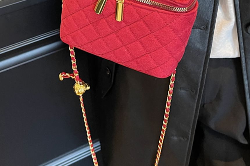 Strap Quilted Bag Leather Faux Chain Crossbody