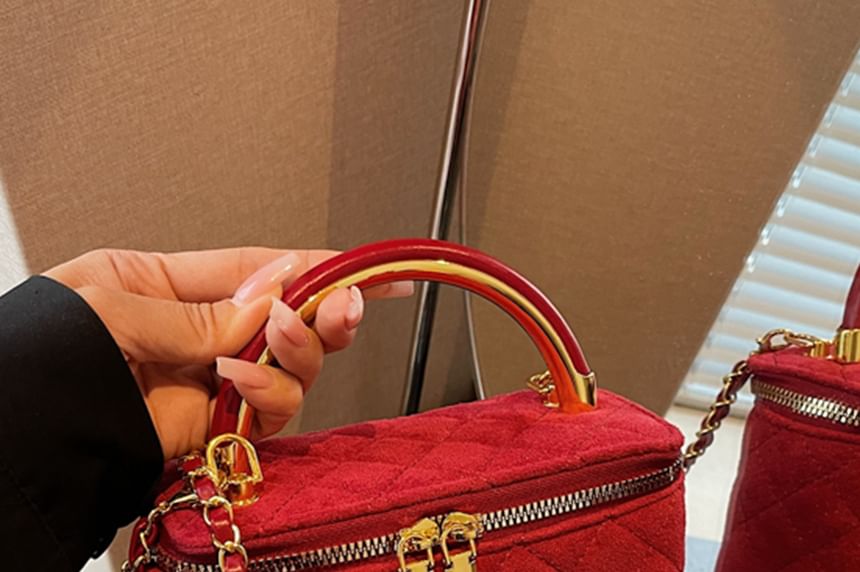 Strap Quilted Bag Leather Faux Chain Crossbody