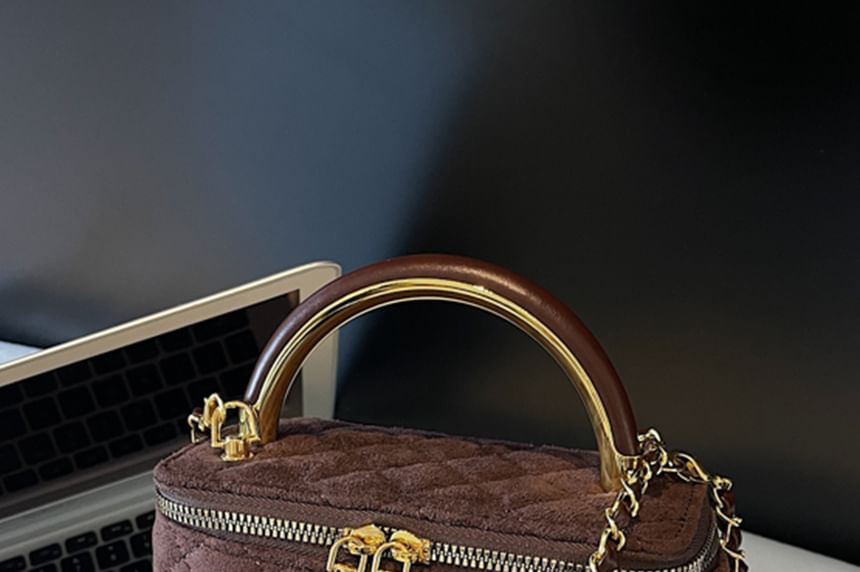 Strap Quilted Bag Leather Faux Chain Crossbody