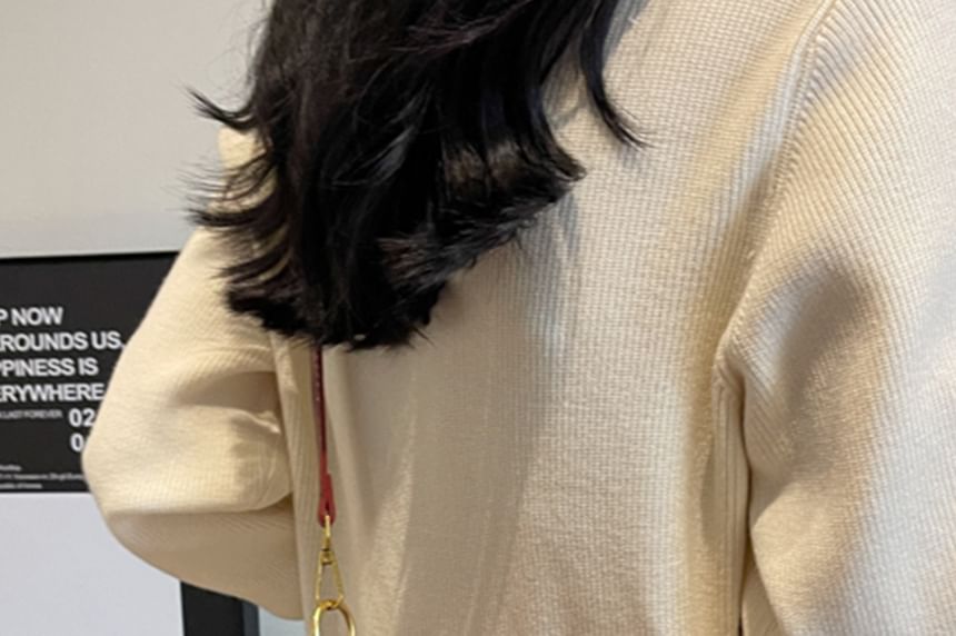 Crossbody Buckled Bag Faux Flap Leather