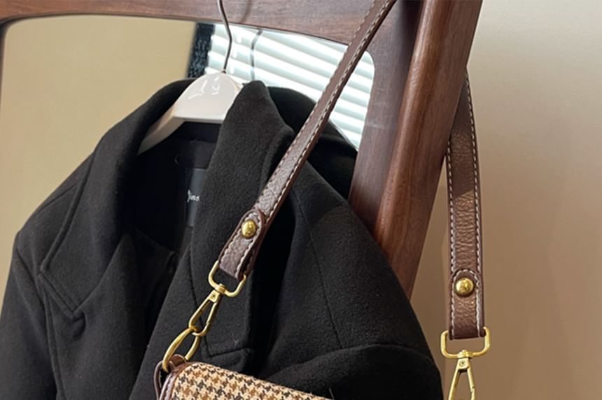 Crossbody Buckled Bag Faux Flap Leather