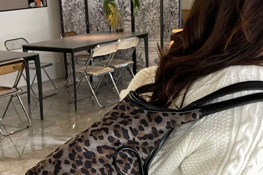 Bag Bow Leopard Print Tote