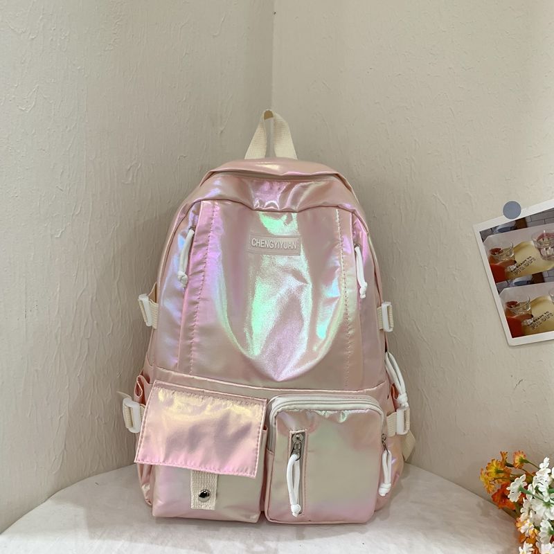 Backpack Leather Holographic Faux Buckled