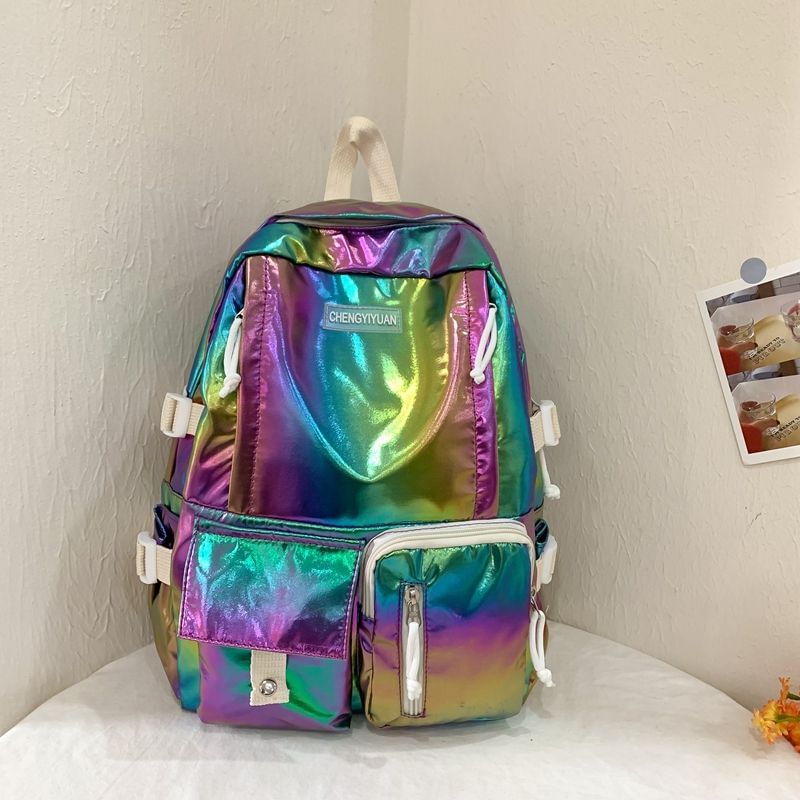 Backpack Leather Holographic Faux Buckled