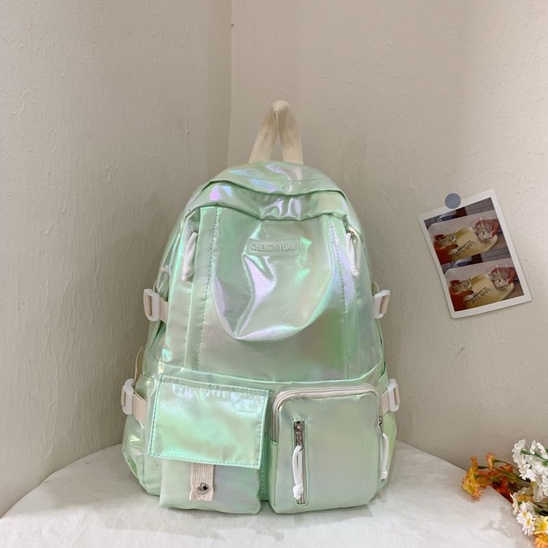 Backpack Leather Holographic Faux Buckled