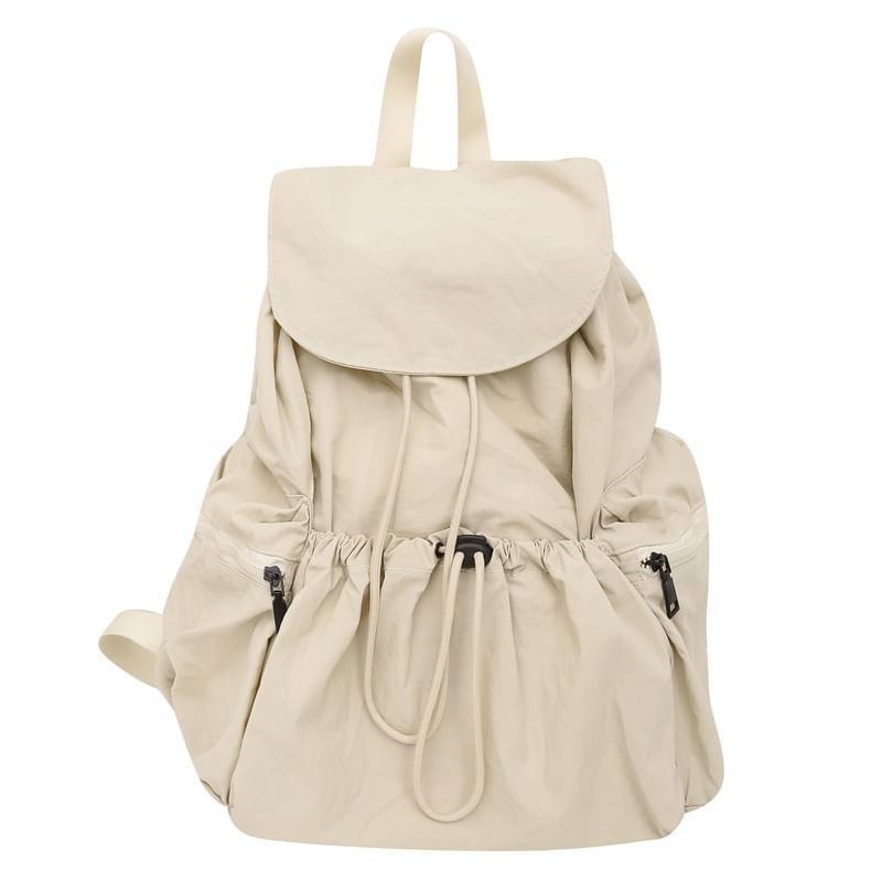 Plain Nylon Drawstring Backpack Unisex
