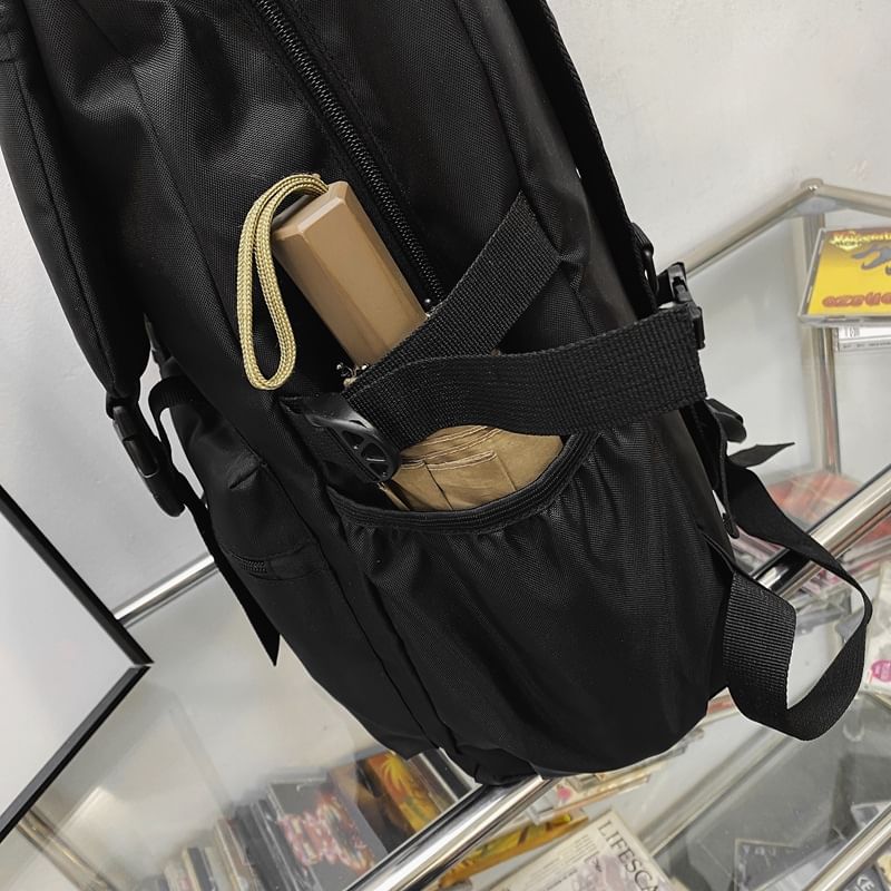 Nylon Backpack Plain Buckled