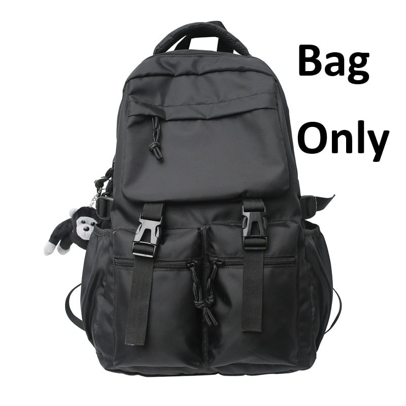 Nylon Backpack Plain Buckled