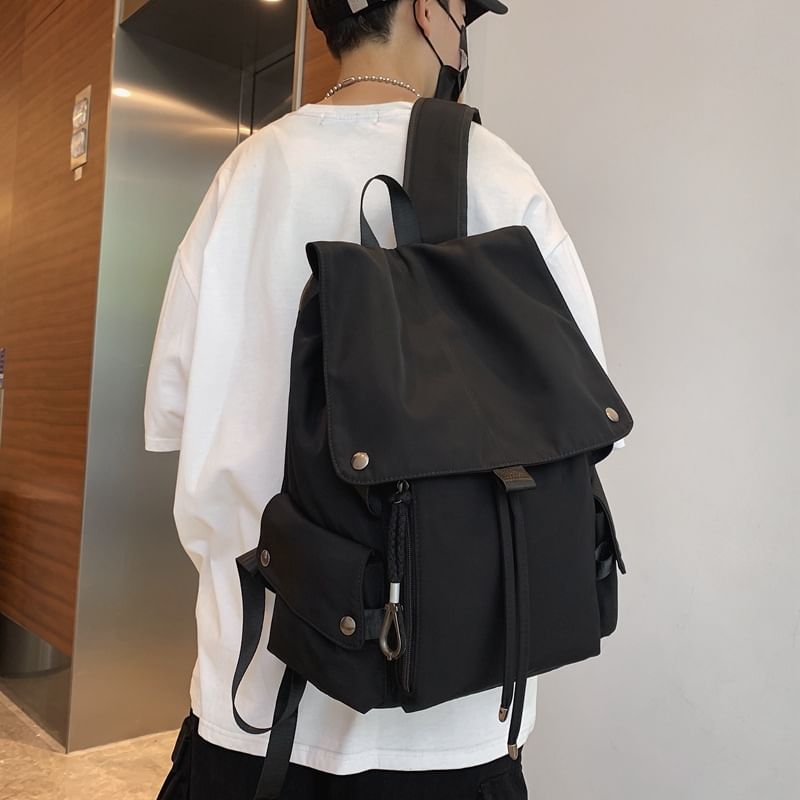 Backpack Drawstring Plain Nylon