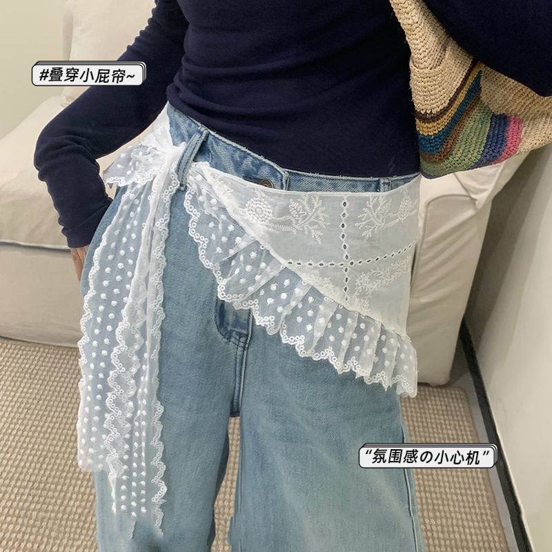 Oversized Lace Mini Skirt