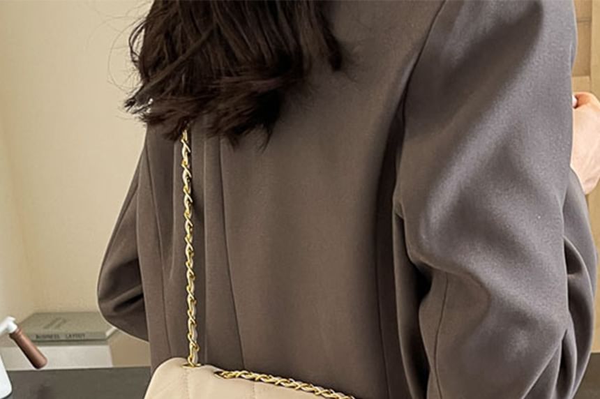 Crossbody Quilted Bag Faux Leather Plain Flap