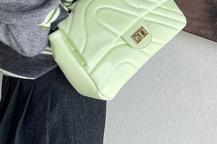 Plain Crossbody Leather Faux Flap Quilted Bag