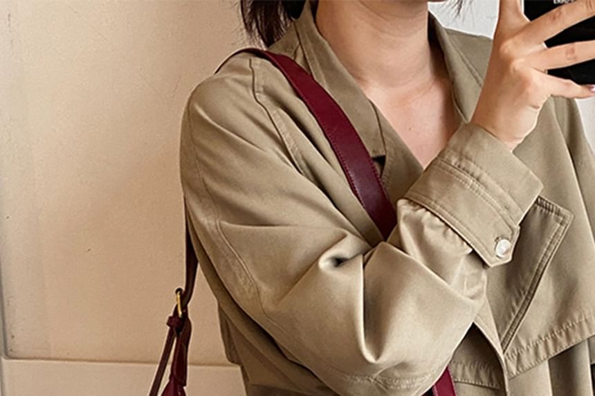 Faux Bag Plain Crossbody Charm Leather With