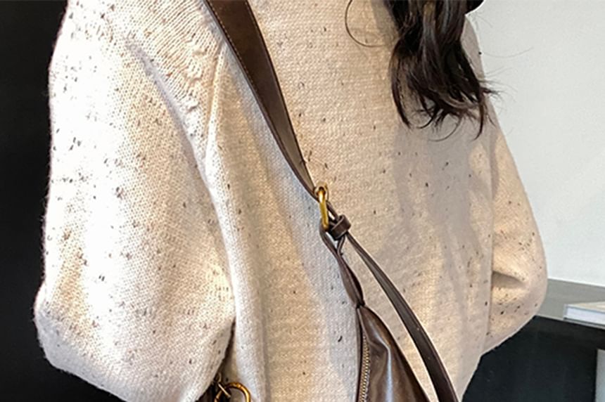 Faux Bag Plain Crossbody Charm Leather With