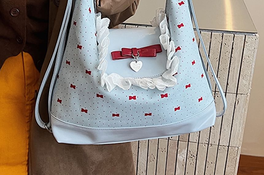 Crossbody Accent Bow Bag Patterned