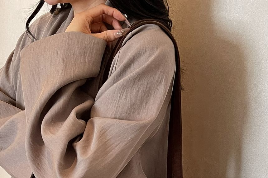 Plain Suede Tote Drawstring Bag Faux