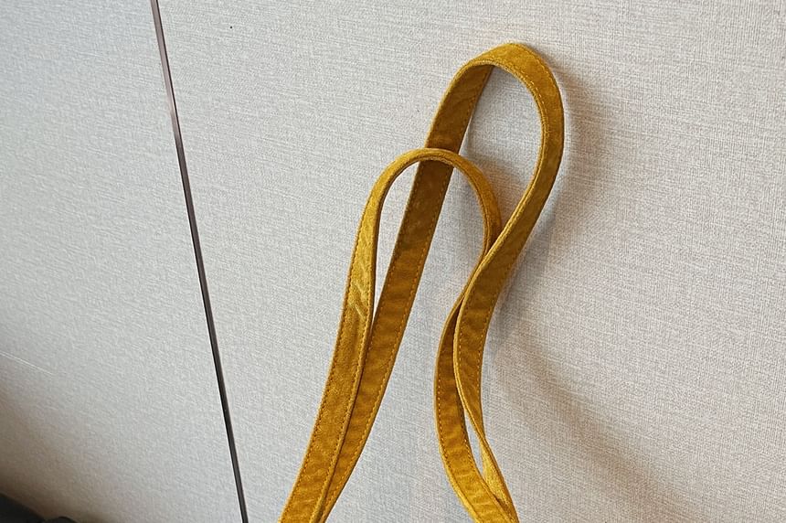 Plain Suede Tote Drawstring Bag Faux