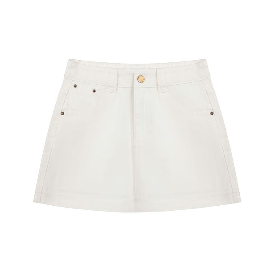 Denim Mini A-Line Skirt - High Rise