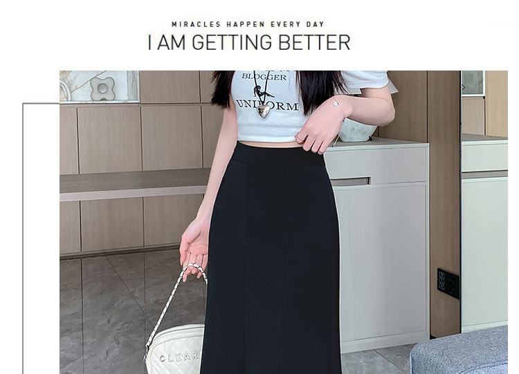Lace Midi A-Line Skirt - High Waist