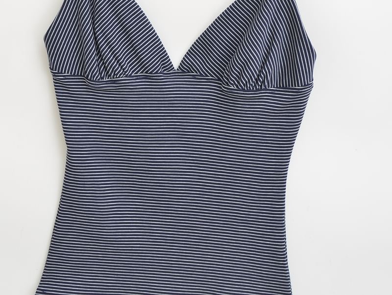 Striped V-Neck Spaghetti Strap Cami