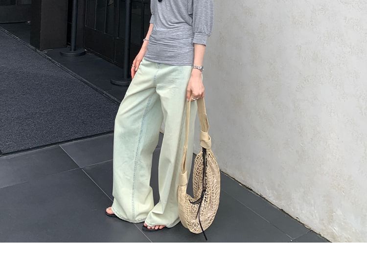 Plain Scoop Neck Three-Quarter Sleeved T-Shirt