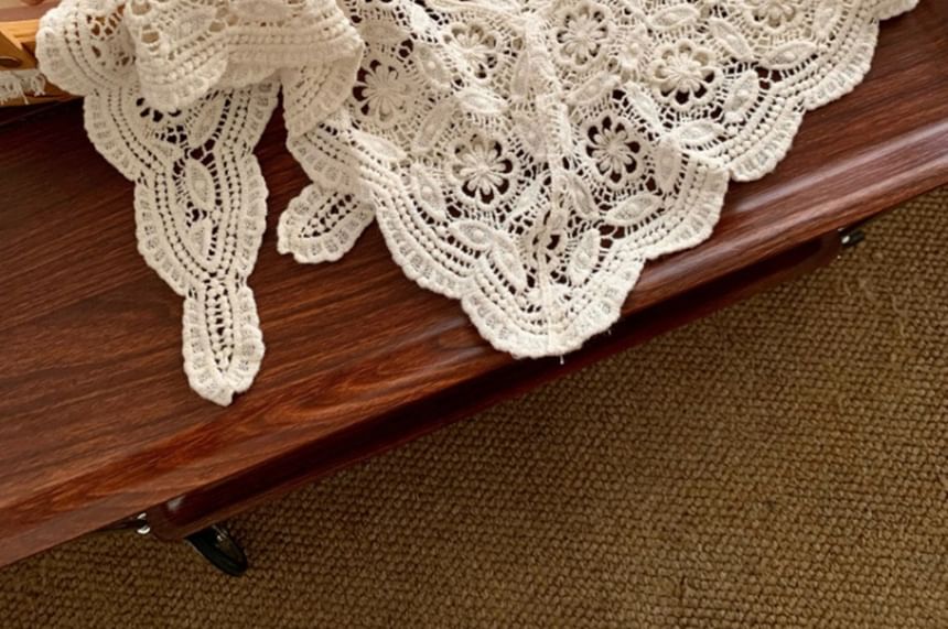 Crochet Knit Decorative Hem Wrap Skirt