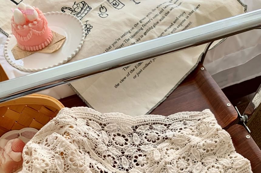 Crochet Knit Decorative Hem Wrap Skirt