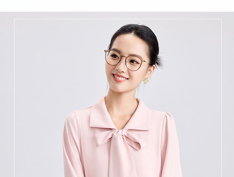 Tie Front Collared Blouse + High Rise Midi A-Line Skirt