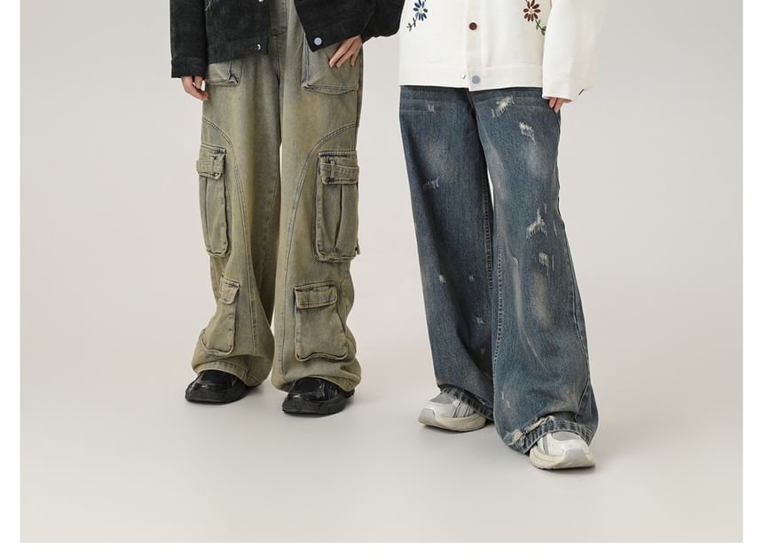 Flower-Embroidered Colorblock Tweed Jacket