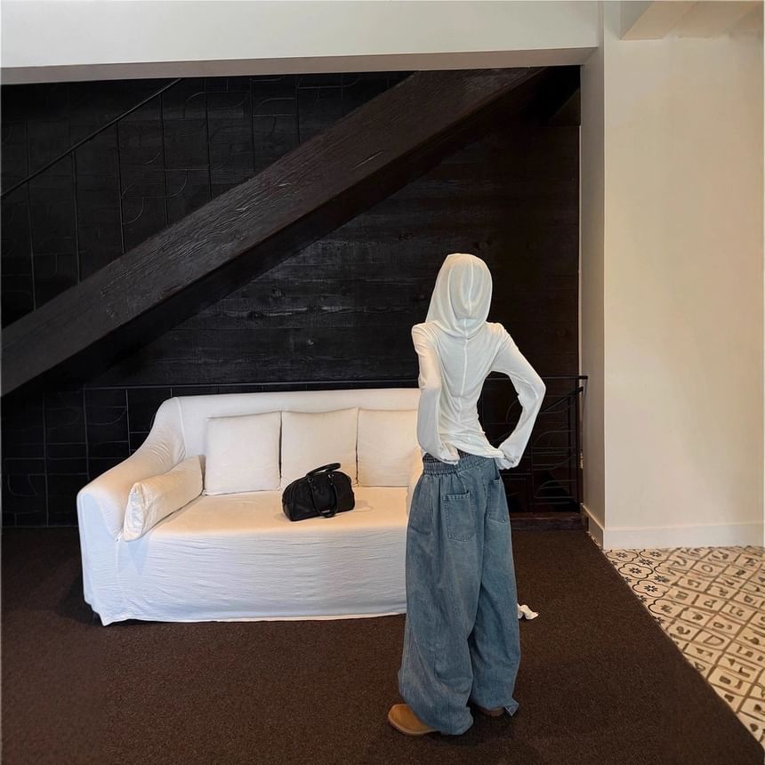 Henley Plain Slim Fit Hoodie