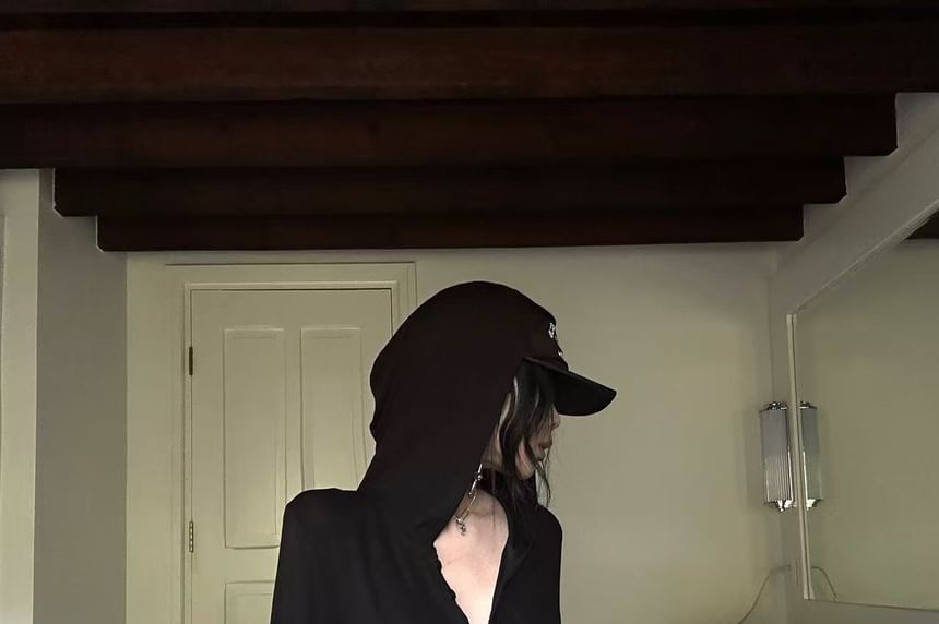 Henley Plain Slim Fit Hoodie