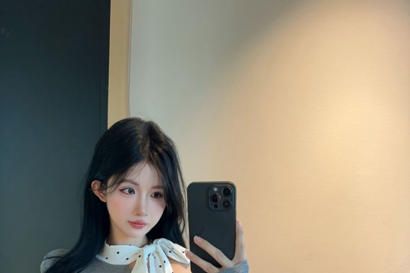 Off-Shoulder Asymmetric Lace-Trim Long-Sleeved Tee
