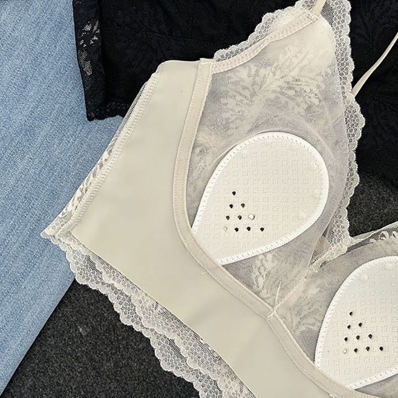 V-Neck Lace Bra Top