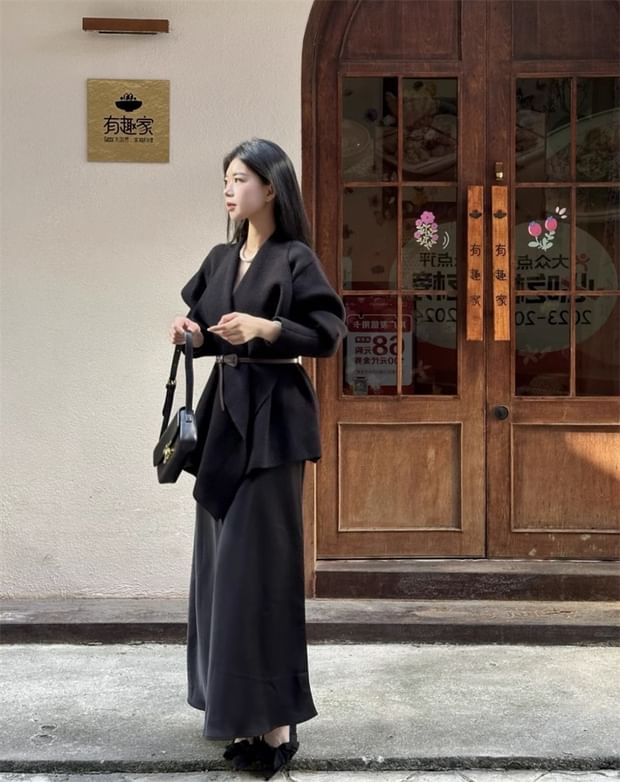 Asymmetrical Open Front Cardigan